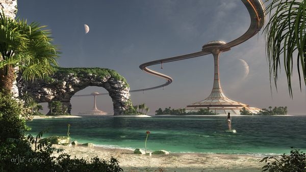 Futuristic beach